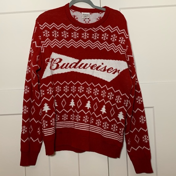 {Budweiser} Christmas Sweater - Picture 1 of 2